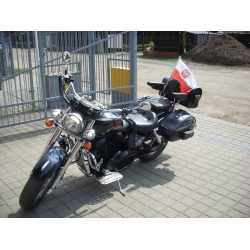 Maszt motocyklowy 72cm z flagą Polska z godłem