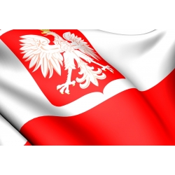 Polska z godłem 70x110 cm Premium