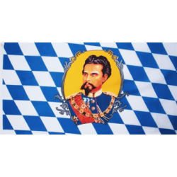 Bawaria Król Ludwig II 1845-1886 Flaga 90x150 cm