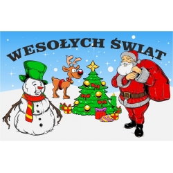 Wesołych Świąt !!!  flaga 110 x 70 cm