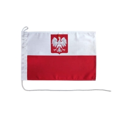 Flaga Polska z Godłem na jacht 30x20 cm Polski jachtowa bandera
