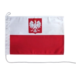 Flaga Polska z Godłem na jacht 30x20 cm Polski jachtowa bandera