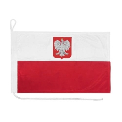 Flaga Polska z Godłem na jacht 40x27 Polski jachtowa bandera