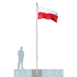 Maszt 1.0 Aluminiowy Flagowy 6,20 + Flaga Polska Polski