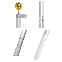 Maszt 1.0 Aluminiowy Flagowy 6,20 + Flaga Polska Polski