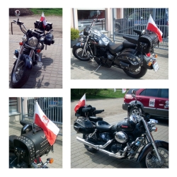 Maszt motocyklowy 52cm + Flaga Polska Flagi Polski